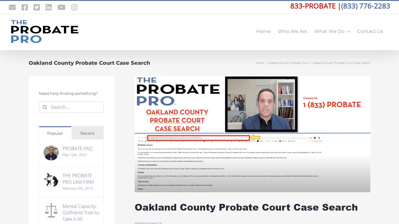 Oakland County Probate Court Case Search - The Probate Pro